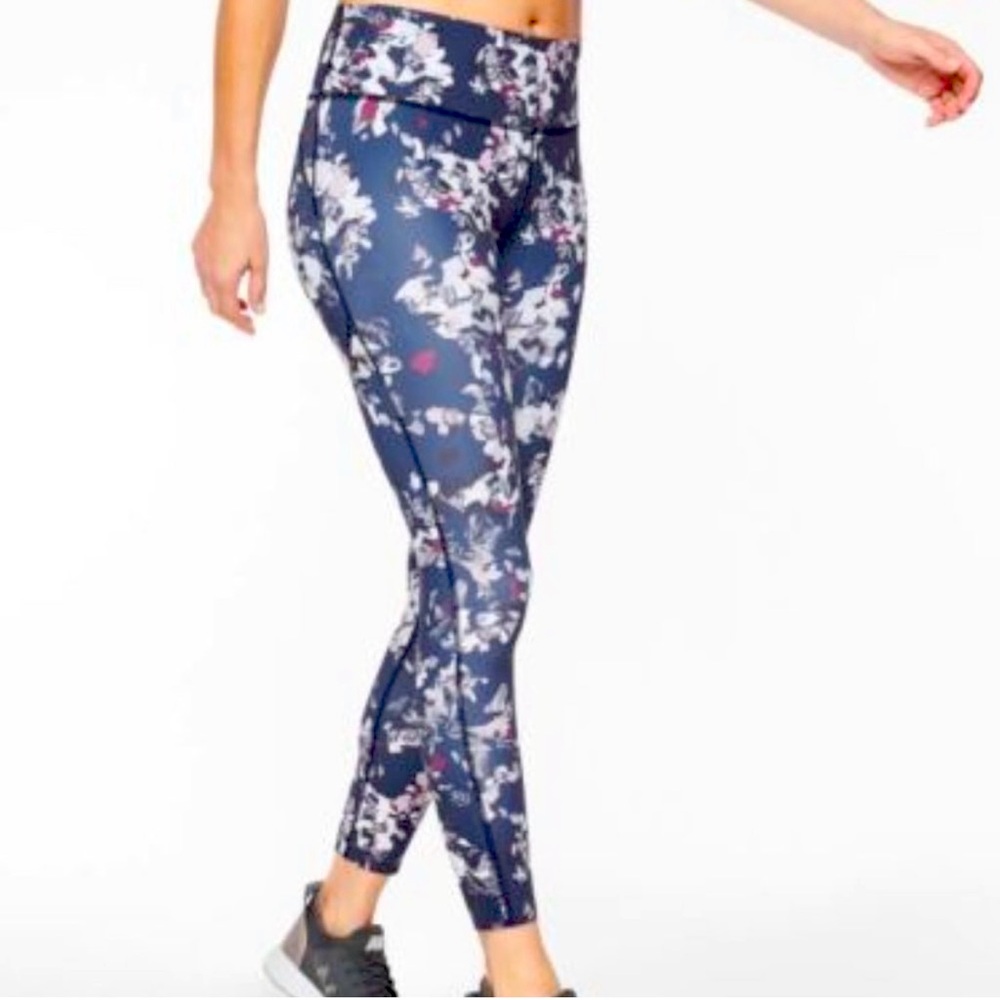 Athleta Challenge Bloom 7/8 Leggings Midnight Madness Petite Small EUC